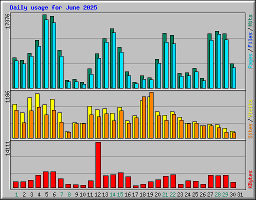 Daily usage for June 2025
