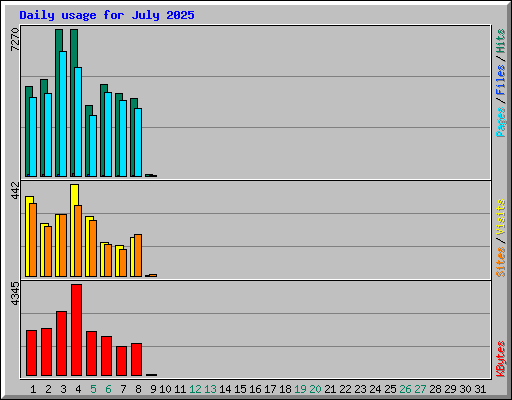 Daily usage for July 2025