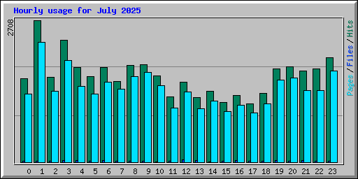 Hourly usage for July 2025