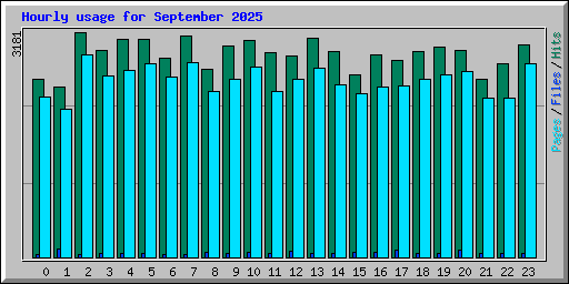 Hourly usage for September 2025